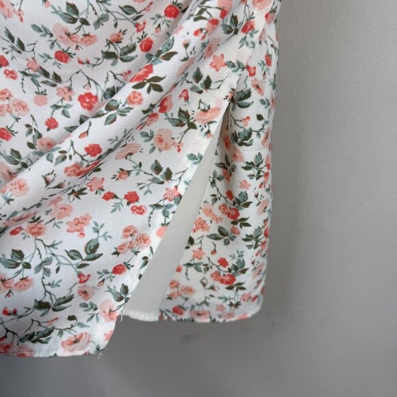 Abercrombie & Fitch Floral Dainty Mini Dress Women's Small White Cottage Boho - Picture 7 of 15